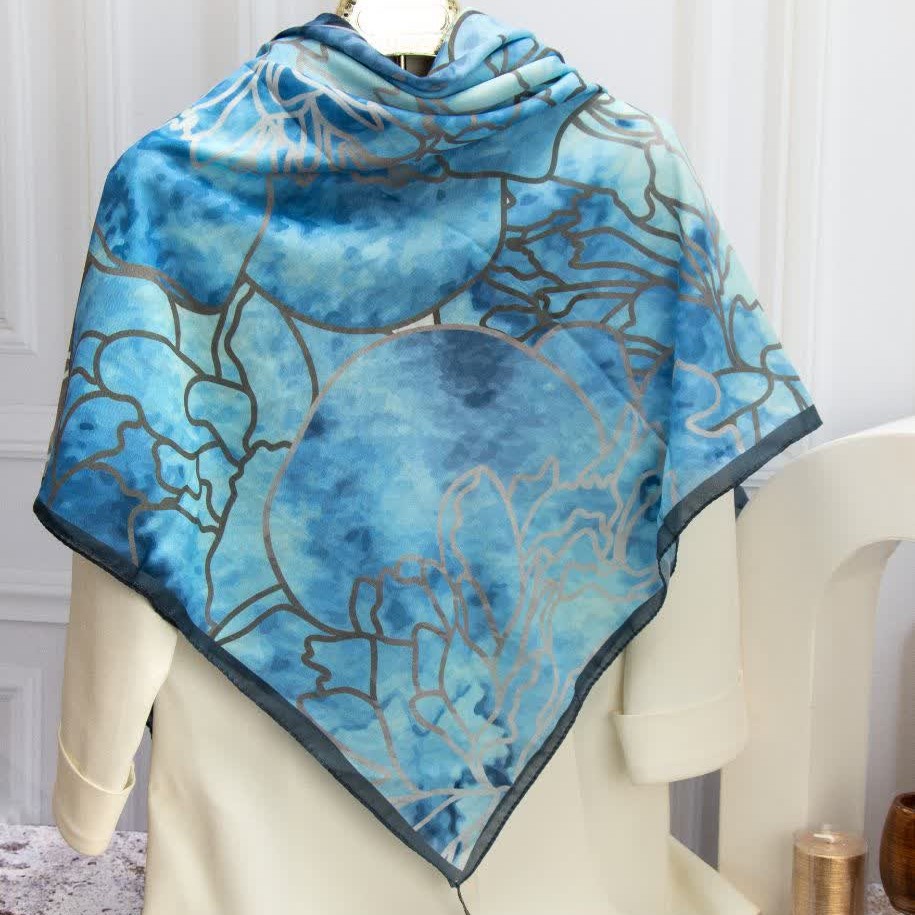 روسری مجلسی زنانه نخی طرحدار