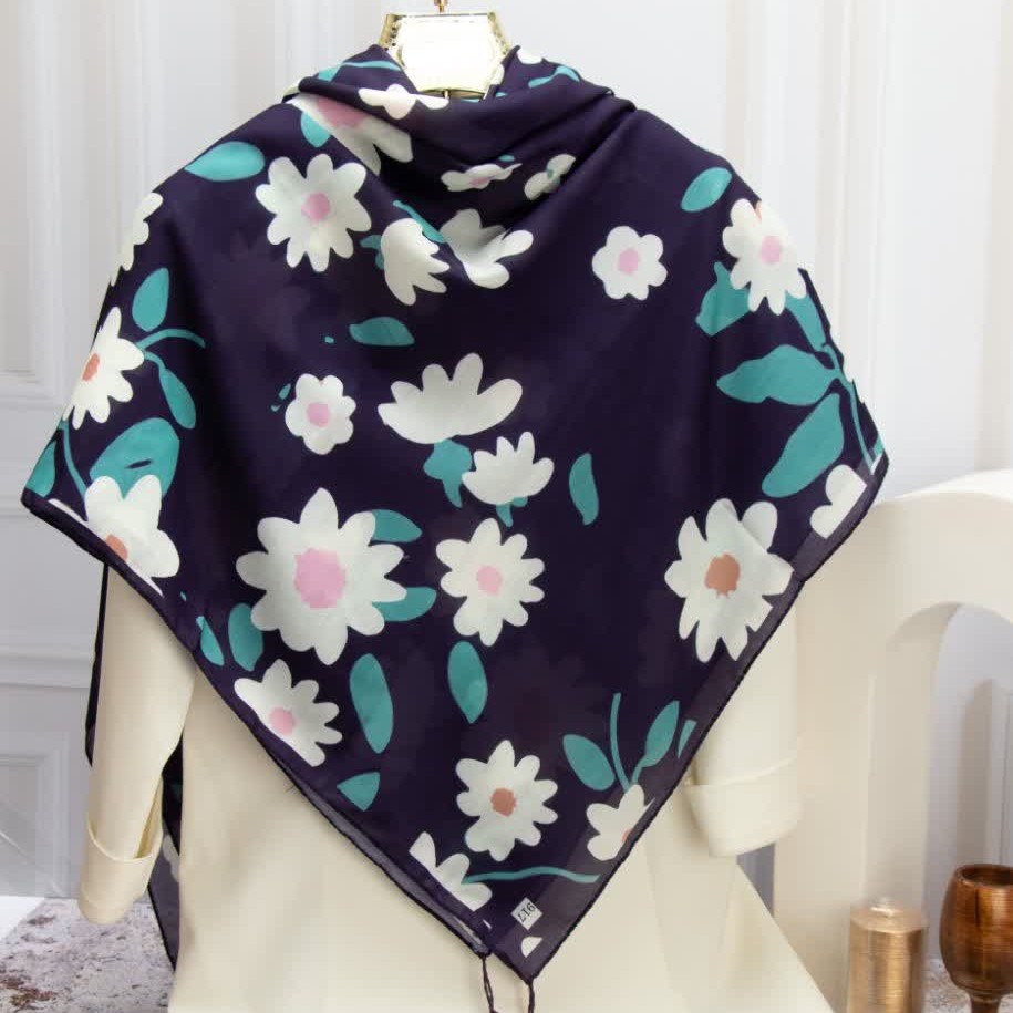 روسری مجلسی زنانه نخی طرحدار