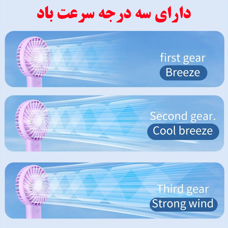 پنکه شارژی مدل GS-16 ظرفیت 1200 میلی آمپر ساعت