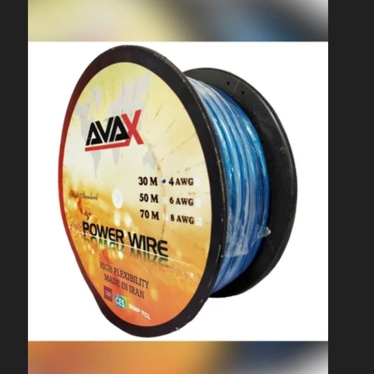 سیم برق 4 گیج افشان اواکس AVAX رول 30 متری