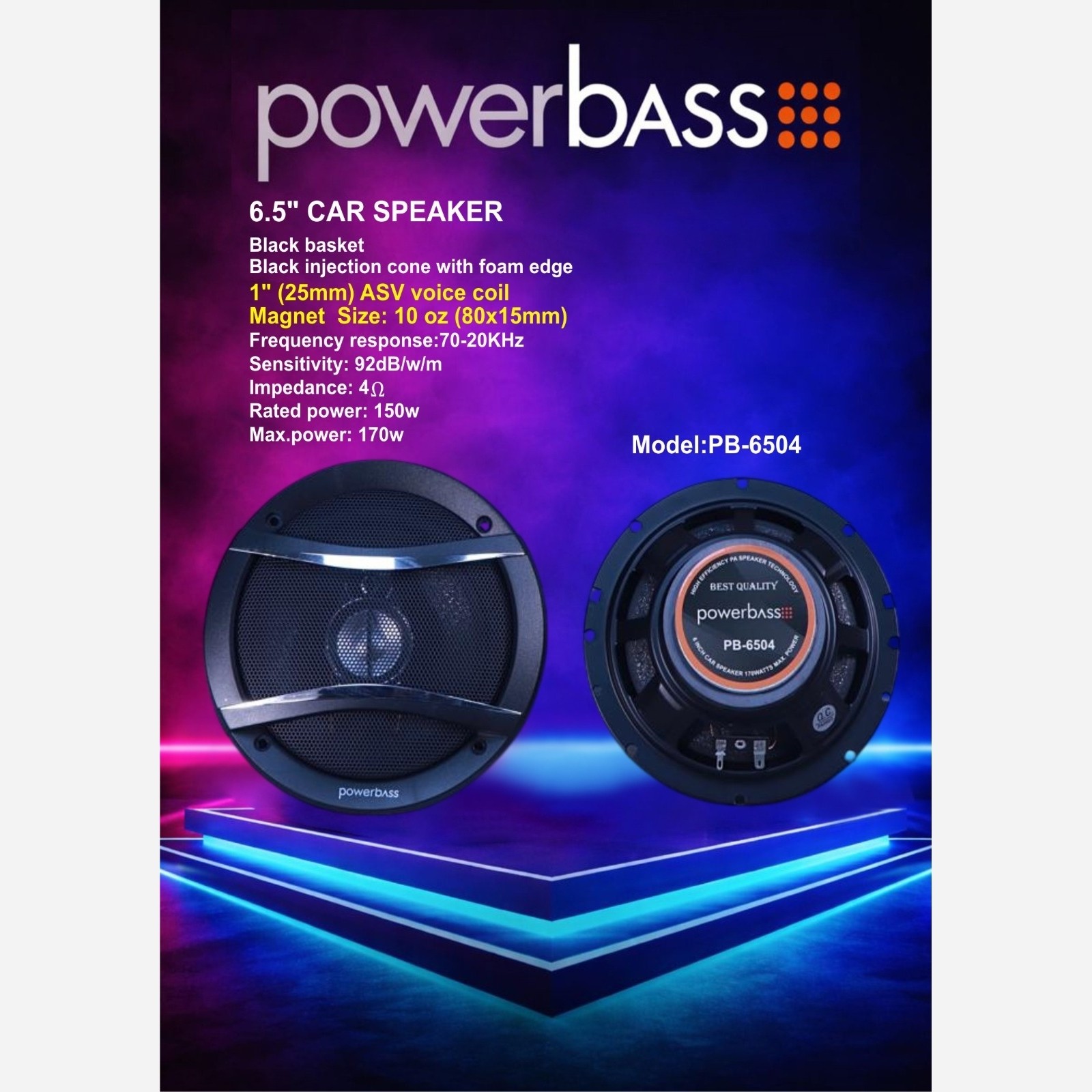 باند گرد 6 اینچ پاوربیس مدل PB-6504