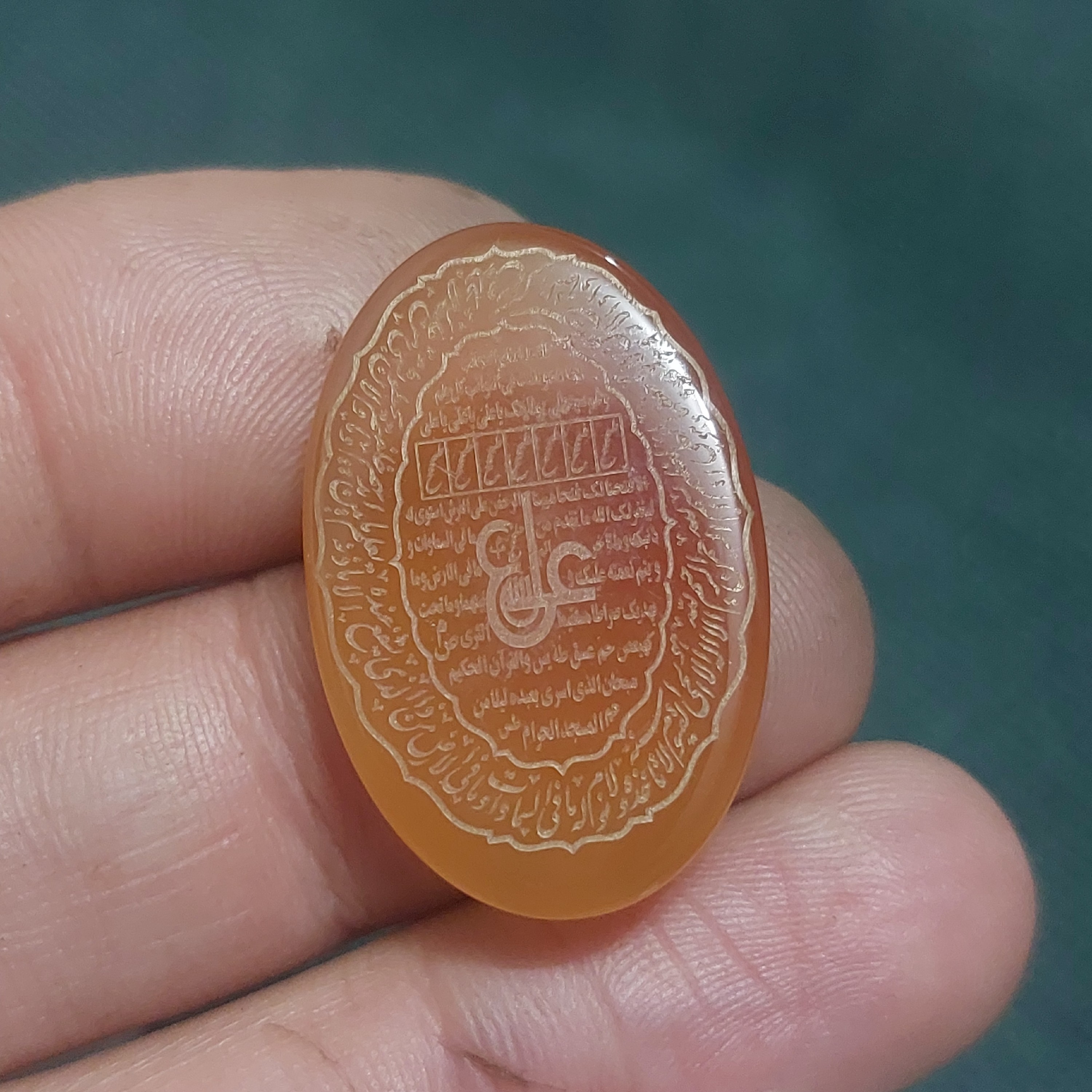 نگین عقیق پرتقالی اصل 4 دعا