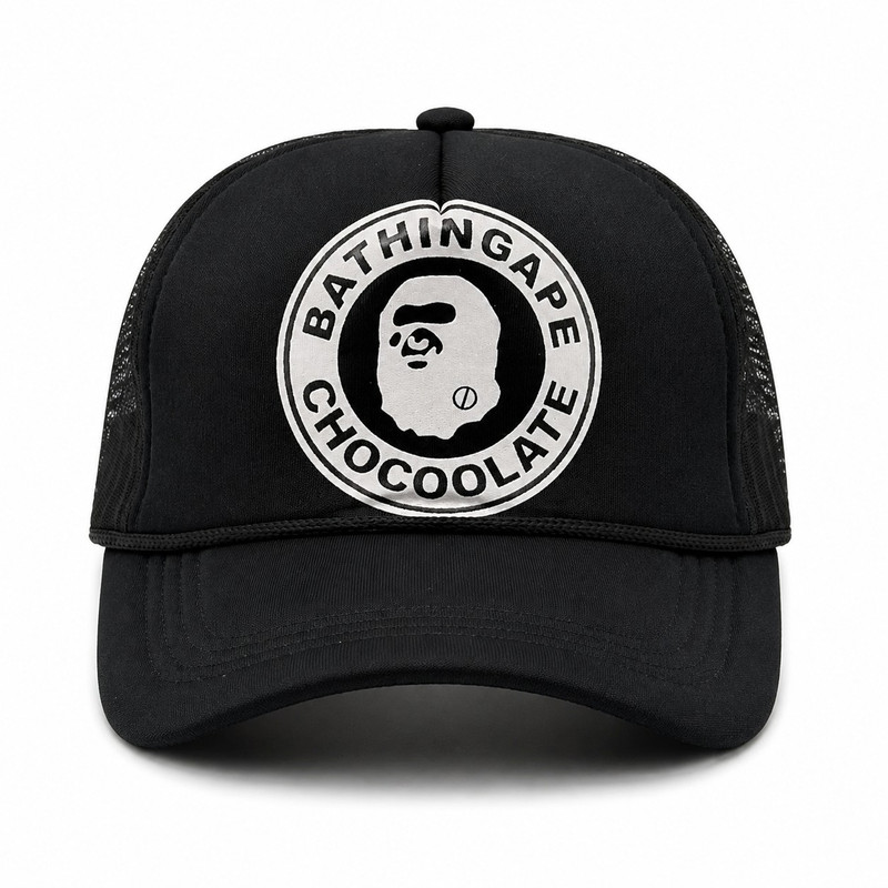 کلاه کپ پشت توری مدل Bathing Ape Chocoolate