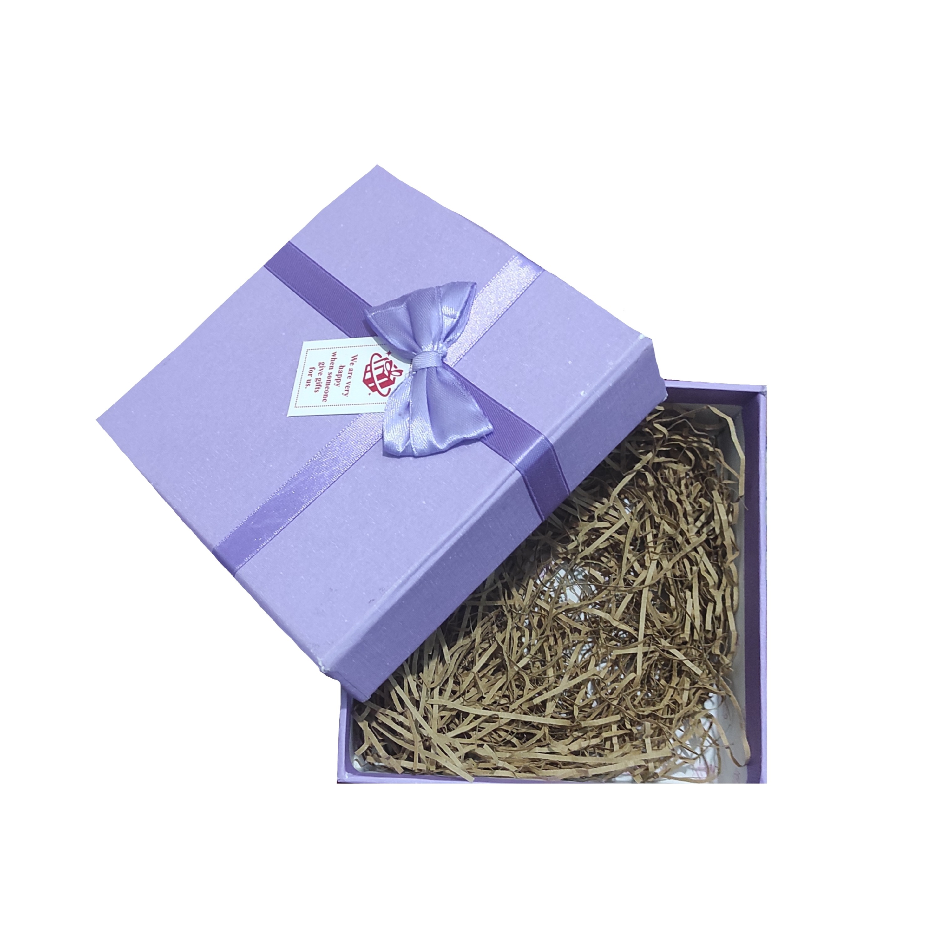 جعبه هدیه و کادو مناسبتی اعلا رنگ بنفش ابعاد 5*14*14 سانت