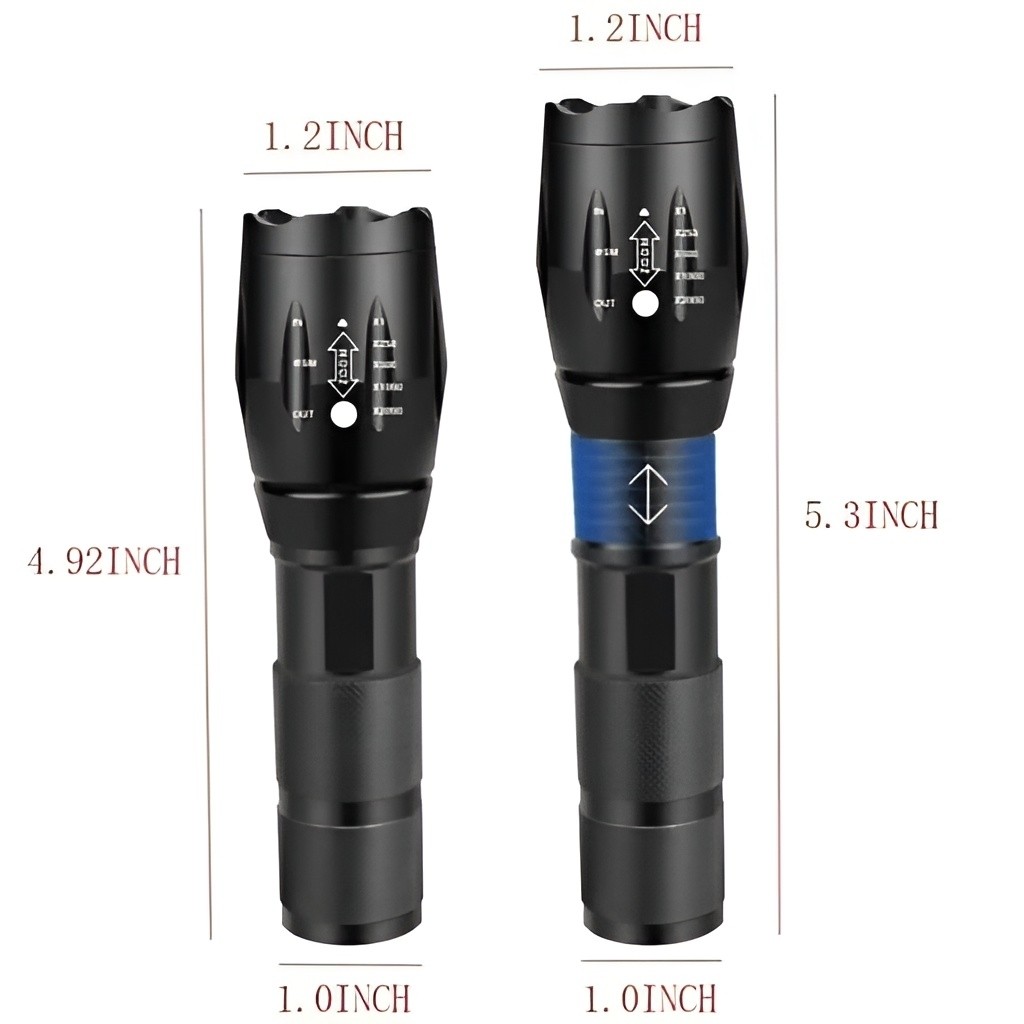 چراغ قوه فرابنفش (UV) اورجینال زوم دار و دوحالته شارژی اصلی
