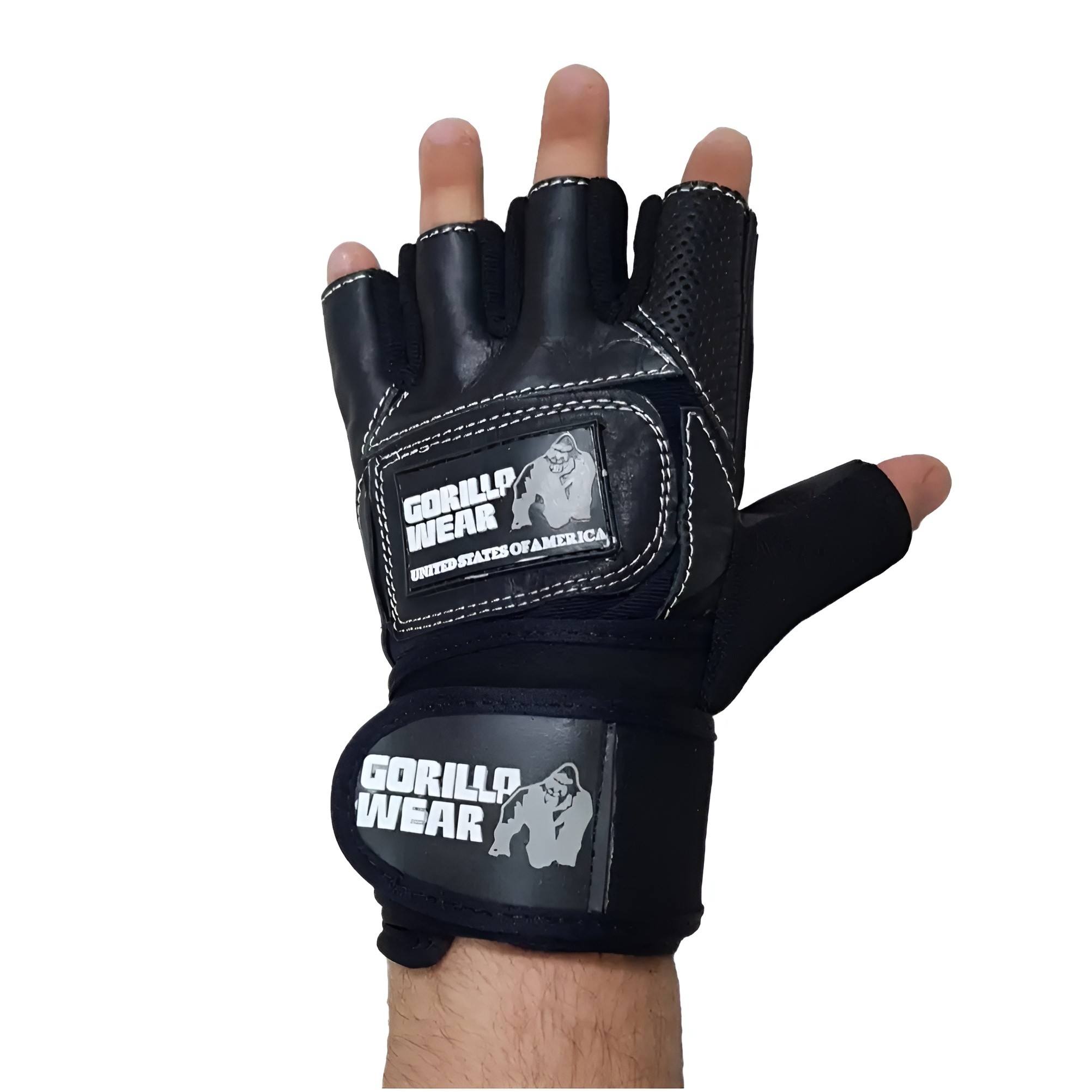 دستکش بدنسازی مچبند دار چرم اورجینال Gorilla سایز L تا 2XL
