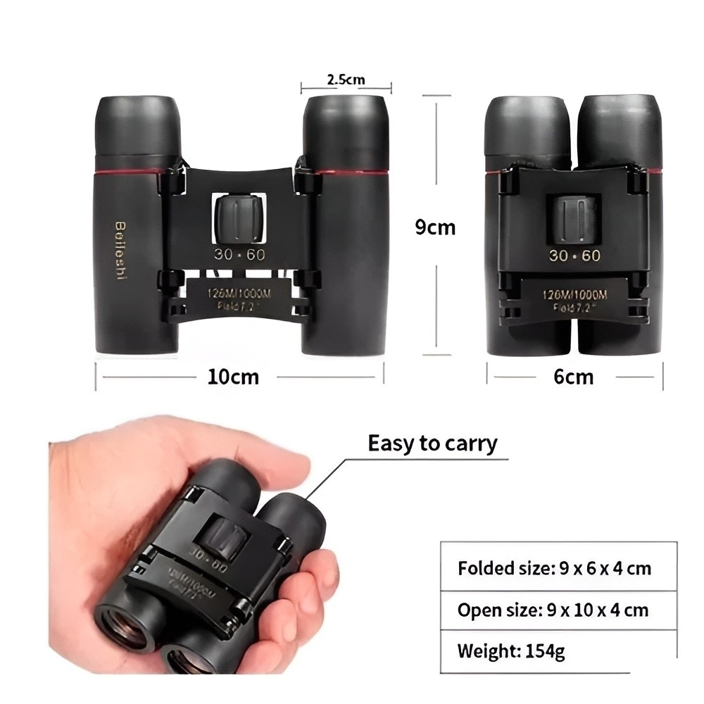 دوربین شکاری دوچشمی اورجینال جیبی و تاشو BINOCULARS (ارسال رایگان و خرید قسطی)