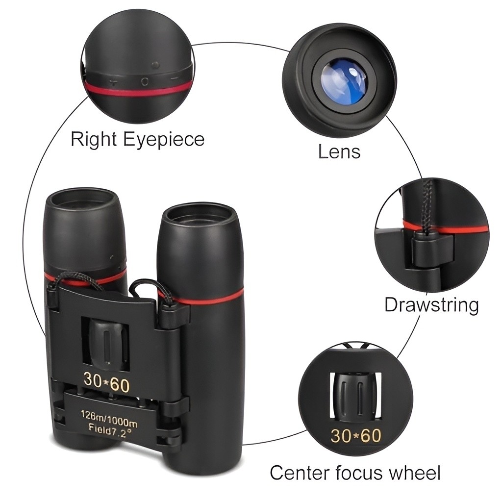 دوربین شکاری دوچشمی اورجینال جیبی و تاشو BINOCULARS (ارسال رایگان و خرید قسطی)