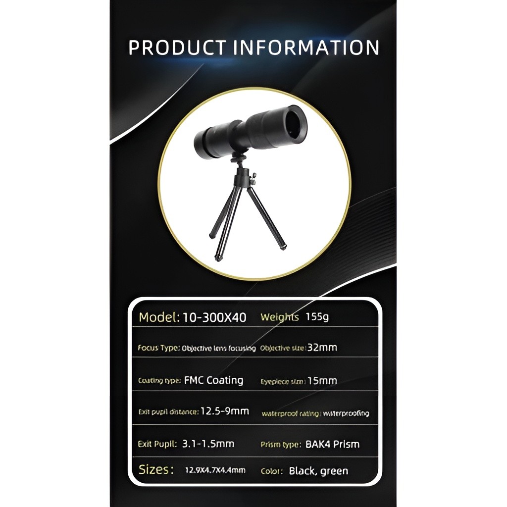 دوربین شکاری تک چشم اورجینال COMET 10X-300X40 (ارسال رایگان و خرید قسطی)