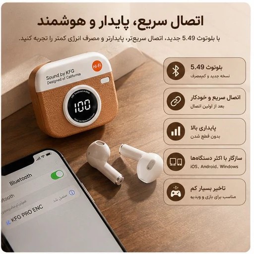 ایرپاد m25 گیمینگ نویز کنسلینگ لمسی ورژن 2025 بلوتوث 5/3 نمایشگر شارژ جنس شرکتی
