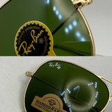 عینک آفتابی خلبانی AVIATOR ریبن rayban شیشه سنگ طلایی سبز سایز 3026 فول پک اورجینال