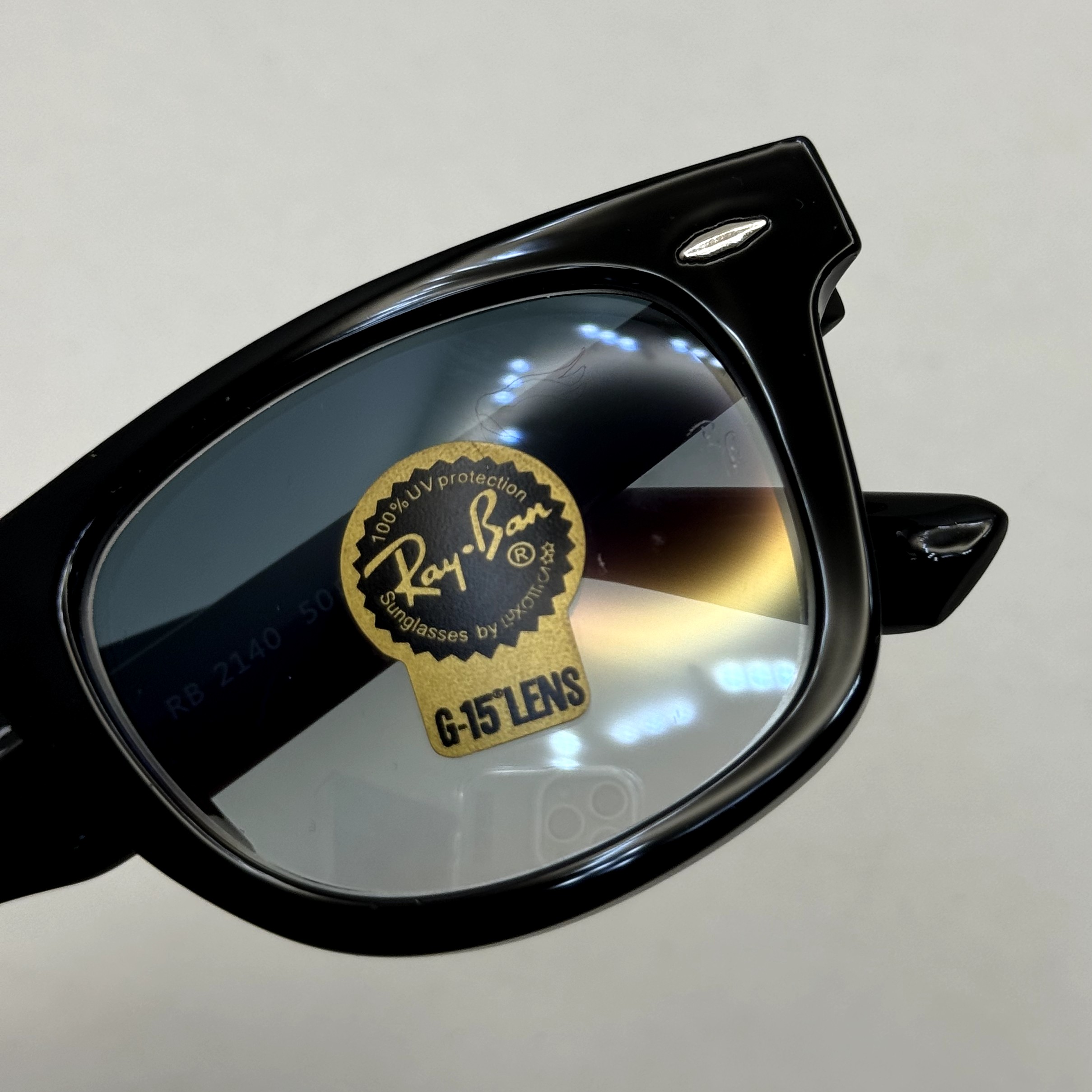 عینک ریبن ویفرر reyban WAYFARER سایز 50 آبی هایلایت به همراه پک کامل و اچار مخصوص عینک RB 2140 (ارسال رایگان)