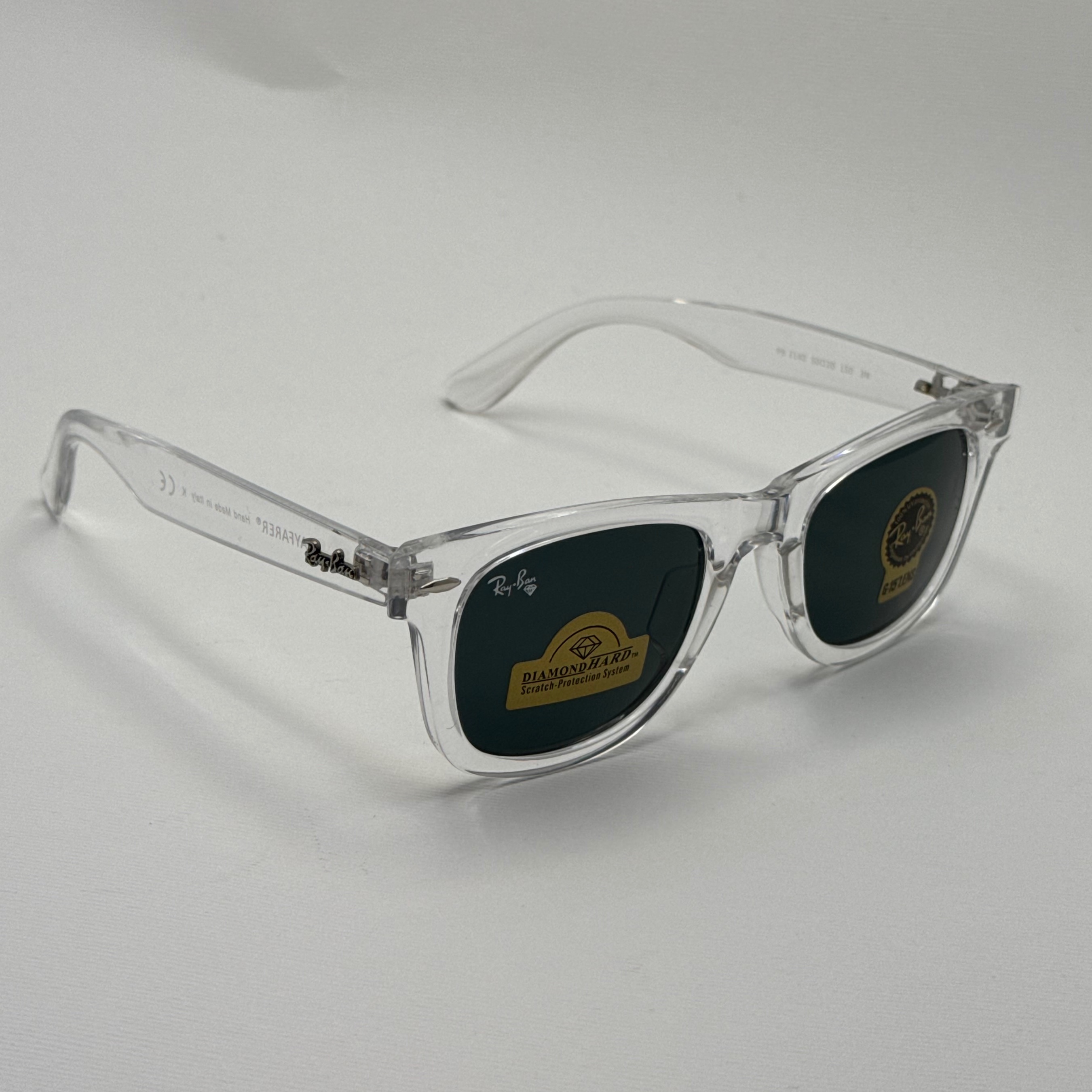 عینک ویفرر ریبن Rayban WAYFARER شفاف شیشه سنگ نشکن زد خش با پک کامل (ارسال رایگان)