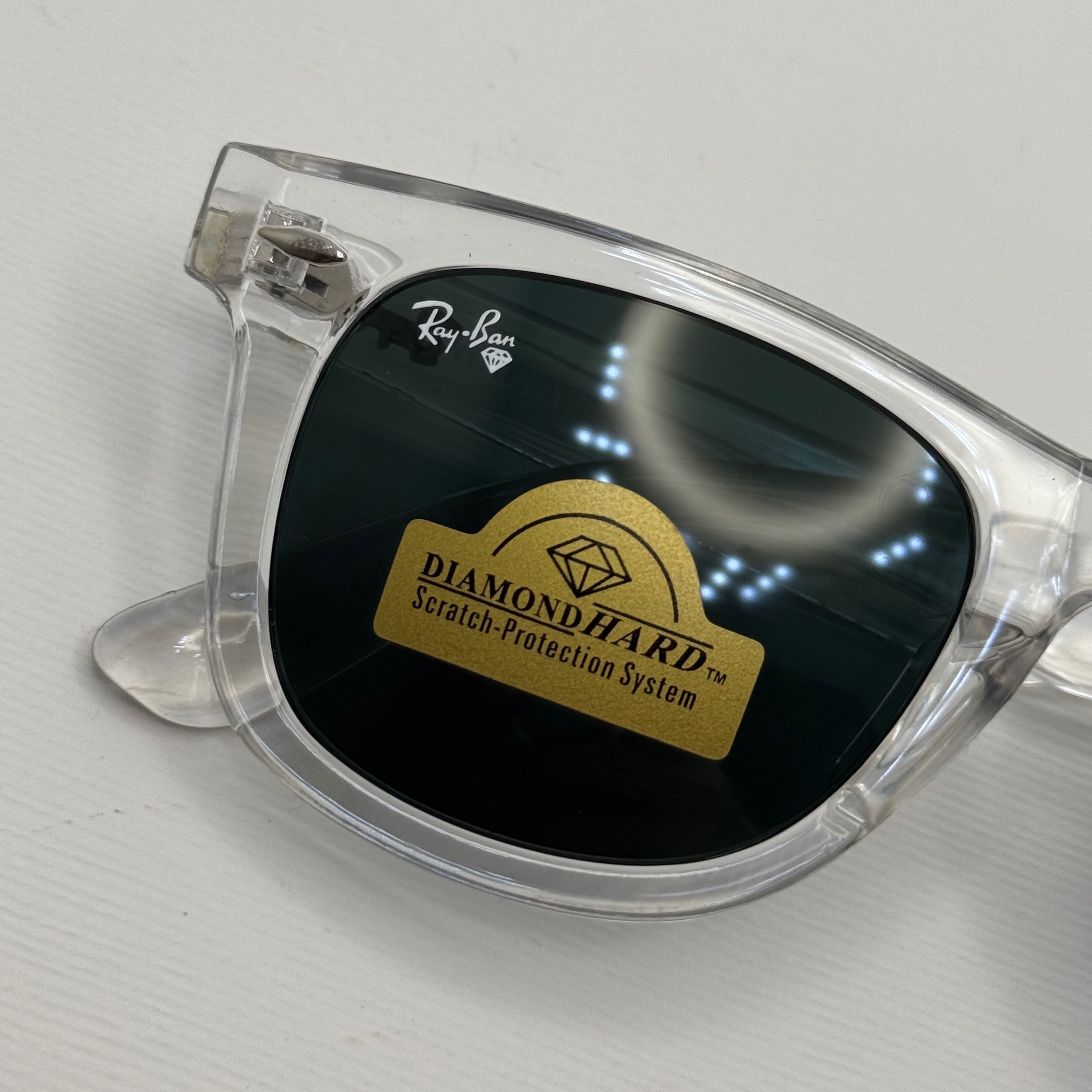 عینک ویفرر ریبن Rayban WAYFARER شفاف شیشه سنگ نشکن زد خش با پک کامل (ارسال رایگان)