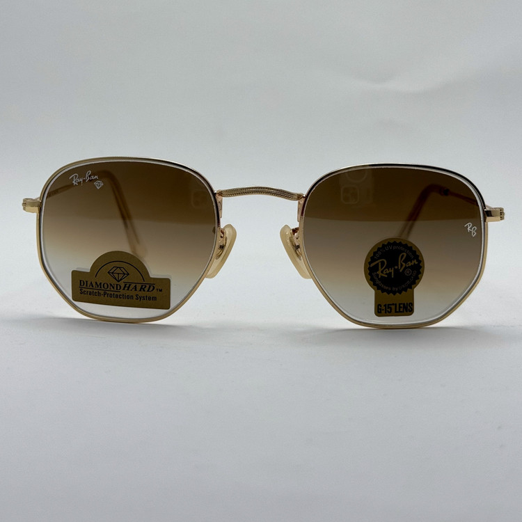عینک ریبن شیشه سنگ هگزونال قهوه ای هایلایت آنتی رفلکس به همراه پک کامل ریبن کد Rayban RB 3548 (ارسال رایگان)
