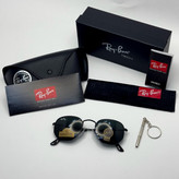 عینک ریبن هگزونال شیشه سنگ تمام مشکی به همراه پک کامل ریبن کد Rayban RB 3548 (ارسال رایگان)