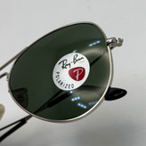 عینک ریبن خلبانی شیشه سنگ پلاریزه سبز با فریم نقره ای به همراه پک کامل ریبن کد Rayban RB 3026 (ارسال رایگان)