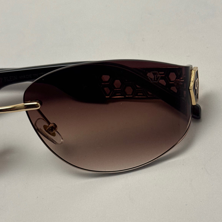 عینک آفتابی فیلیپ پلین Philip Plein مدل Luxury Shield فریم لس قهوه ای - لنز UV400 (ارسال رایگان)