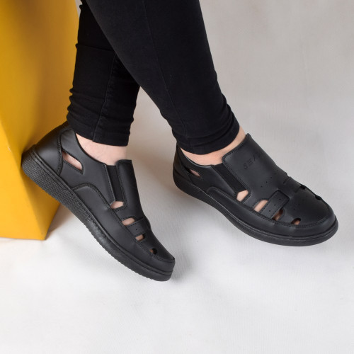 صندل مردانه مدل کسری رنگ مشکی دور دوخت (پس کرایه)