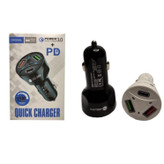شارژر فندکی 55 وات ماشین 3 خروجی همزمان ، فست شارژ یک خروجی PD و دو خروجی USB پک دار شرکتی کیفیت بالا ایکس