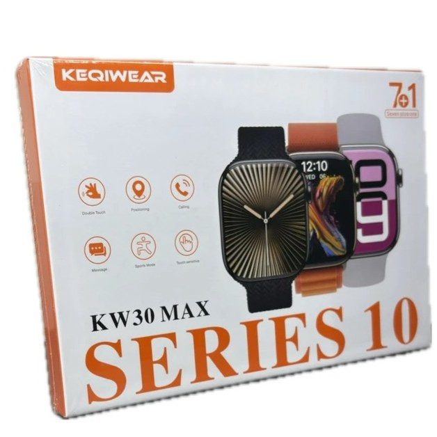 ساعت هوشمند 7 بند kw30 max طرح اپل واچ دارای زبان فارسی امکان تماس و sms ایکس