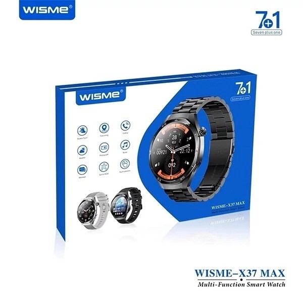 ساعت هوشمند گرد WISME-X37 MAX هفت بند با بند فلزی ورژن 2025 تمام صحفه اورجینال بالاترین کیفیت بازار پرفرووش