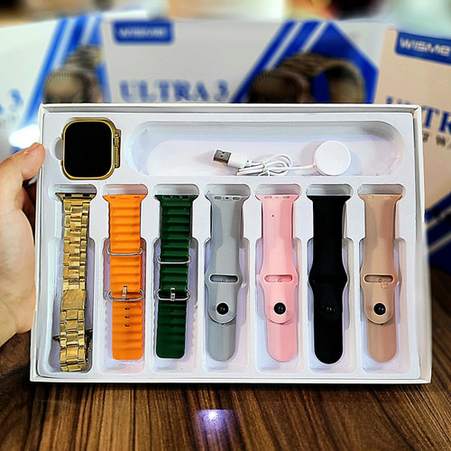 ساعت هوشمند X53ULTRA3 گلد فلزی هفت بند تمام صحفه بالاترین کیفیت بازار تمامی قابلیت ها درجه یک پرفرووش