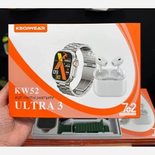 پک ساعت هوشمندKW52 ULTRA3 (هفت بند+ بند فلزی +ایرپاد پرو 2) پرفرووش
