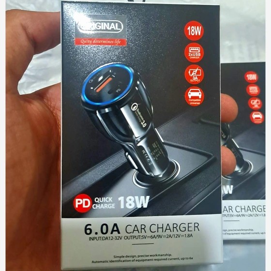 شارژر فندکی جنس خوب دارای خروجی usb و pd فست شارژ پرفروش باحداقل سود ایکس