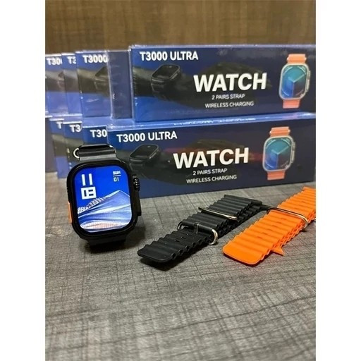 ساعت هوشمند مدل T3000Ultra-دارای 2 بند-جنس درجه1 پرفروش باحداقل سود ارسال رایگان ایکس